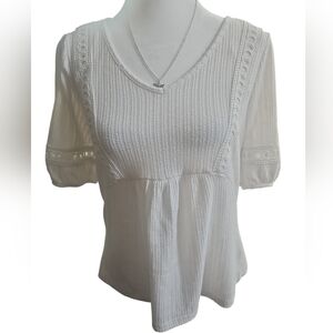Como Vintage Coquette Feminine Boho Knit Blouse XS